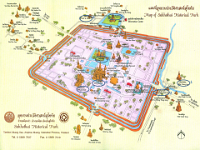 Plan du parc historique avec emplacement des Wat visités  L'essentiel des photos de cet album a été prise sous la pluie, d'où le manque de contraste de la plupart d'entre elles